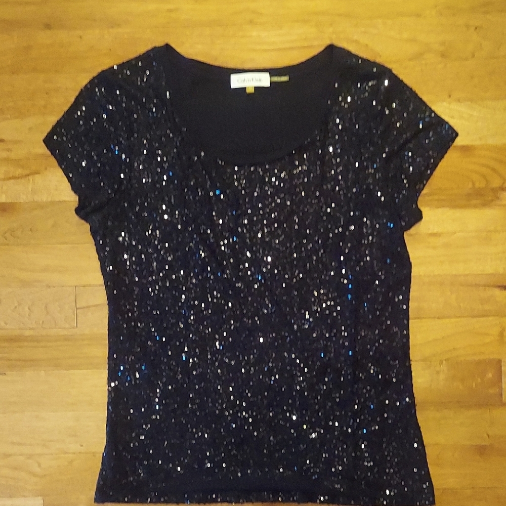 Calvin Klein Black Sequin Women's Top